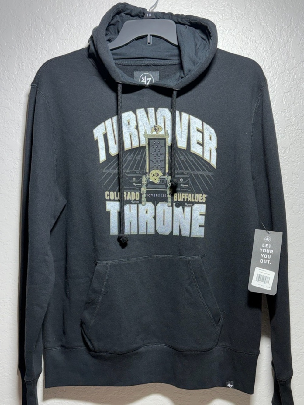 47 Black 'Turnover Throne' Crewneck Hoodie